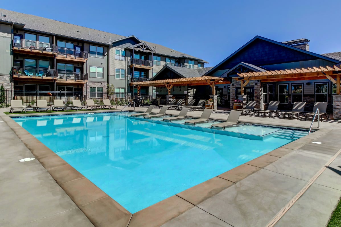 Swimming Pool at Timnath Trail at Riverbend Apartment Homes in Timnath, Colorado
